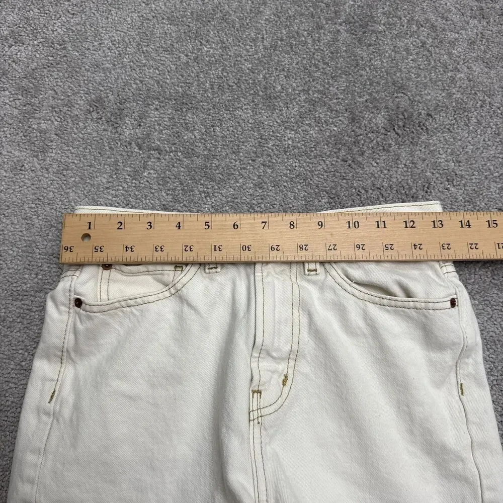 BDG Urban Outfitters Cowbuy Wide Leg Denim Jeans Womens 25 Off White High Rise